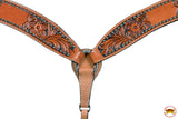 Western Horse Breast Collar Tack American Leather Mahogany Hilason