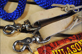 New Poly Nylon Contest Reins Barrel Racer Trail Ride W/ Leather 7Ft. Royal Blue