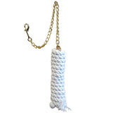 White Hilason Western Horse Tack Cotton Lead Ropes With Lead Chain 5/8 X 10