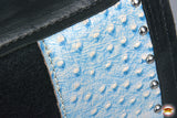 Western Wool Felt Gel Horse Saddle Pad W/ Turquoise Ostrich Leather