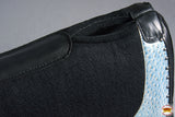 Western Wool Felt Gel Horse Saddle Pad W/ Turquoise Ostrich Leather