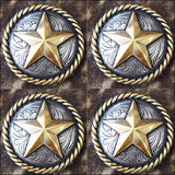 Western Screw Back Concho Texas Star With Rope Edge Round Saddle Bling