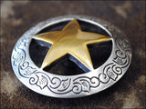 Western Screw Back Concho Nickle Brass Finished Star Round Saddle Bling