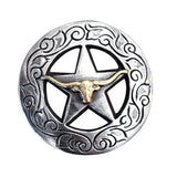 Western Screw Back Concho Longhorn Star Round Saddle Bling Cowgirl