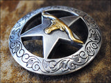 Western Screw Back Concho Longhorn Star Round Saddle Bling Cowgirl