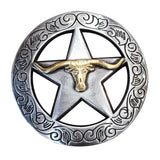 Western Screw Back Concho Longhorn Star Round Saddle Bling Cowgirl