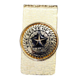 Screw Back Concho State Of Texas Star Rectangular Shaped Money Clip