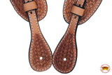 New Hilason Western Show Tack Hand Tooled Leather Spur Straps Light Oil