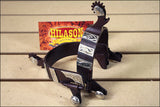 Hilason Antique Brown Men Spurs 3 Bars Pattern Engraved German Silver Trim