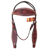 Hilason Western Horse Headstall Bridle American Leather Mahogany Black