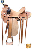 Western Horse Wade Saddle Leather Ranch Roping Tan Kote