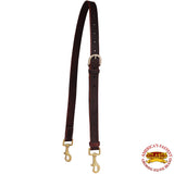 46" Hilason Western Horse Roping Tie Down Strap Brass Snaps Dark Brown