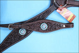 Hilason Western Horse Headstall Bridle American Leather Brown Turquoise