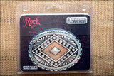 Rock 47 Points Of Aztec Copper Rhinstones Concho Pyramid Attitude Belt Buckle