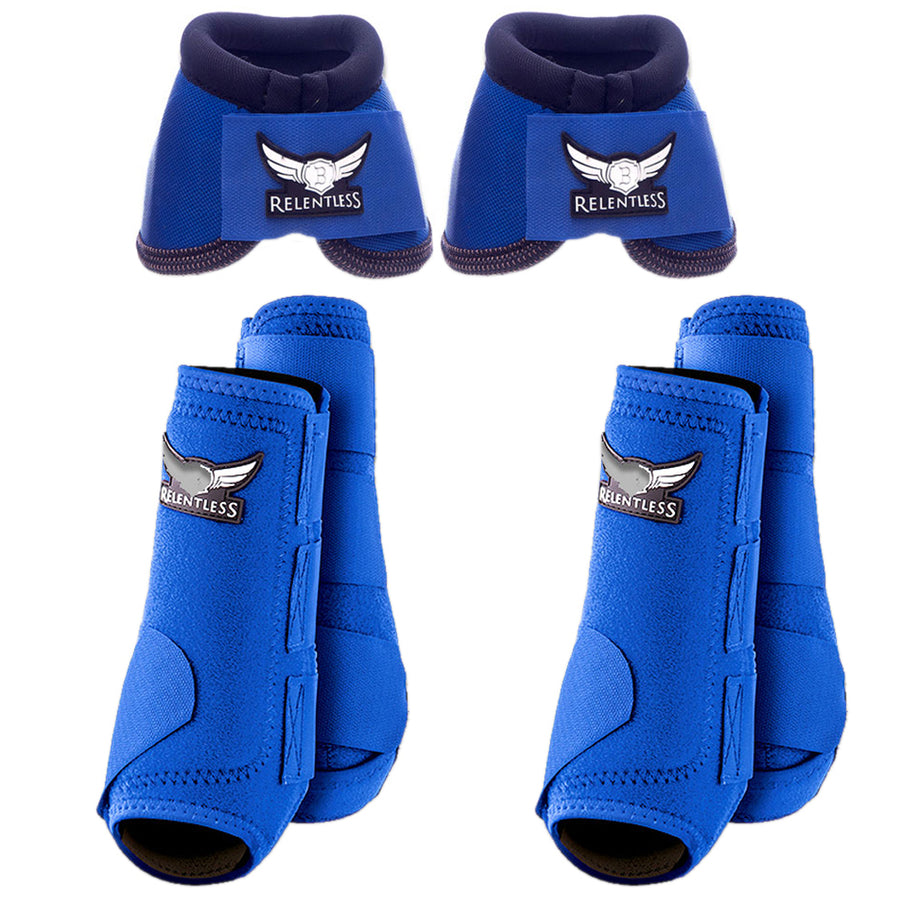 Blue Cactus Ropes Trevor Brazile Relentless Front Rear Sport Bell Boot 6 Pack Horse Leg Small Medium Large