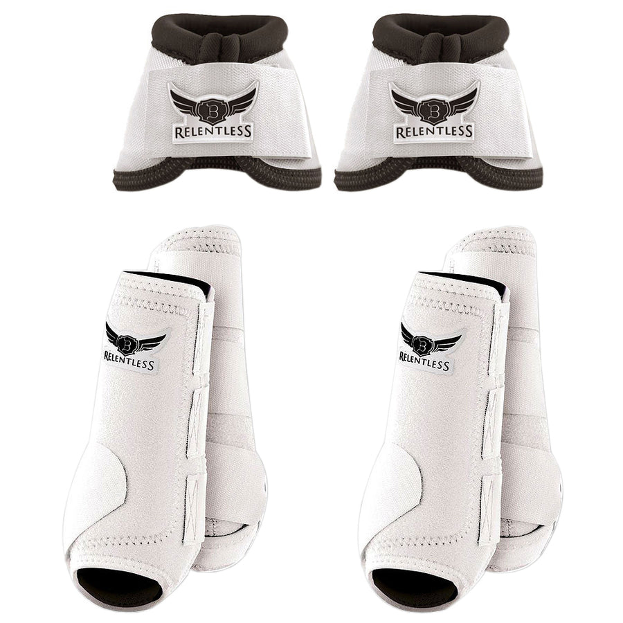 White Cactus Ropes Trevor Brazile Relentless Front Rear Sport Bell Boot 6 Pack Horse Leg Small Medium Large