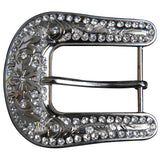 Screw Back Concho Silver Belt Buckle Crystal Bling (1.5 In Belt Opening)