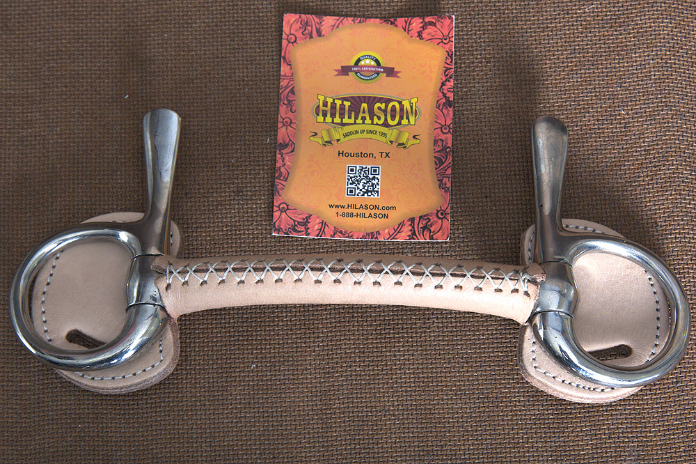 5" Hilason Western Trotting Leather Covered Mullen Mouth Horse Bit