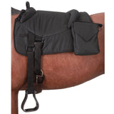Tough 1 Traditonal 600D Polypropylene Horse Bareback Pad W/ Accessory Bags Black
